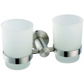 Double glass holder   s/s bluwave